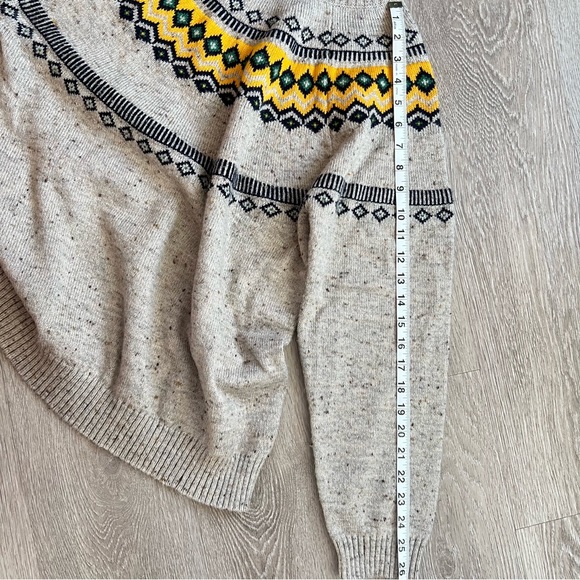 Weatherproof Vintage Fairisle Brown & Yellow Knit Sweater, XL - Picture 7 of 8